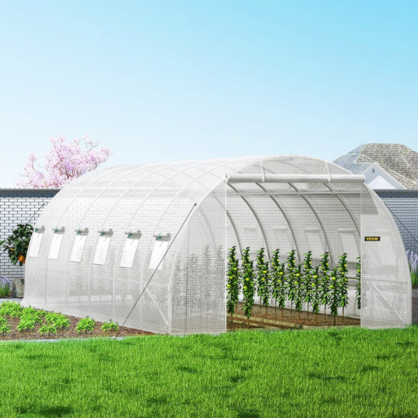 Walk In Tunnel Greenhouse Galvanized Frame & Waterproof Cover Greenhouses