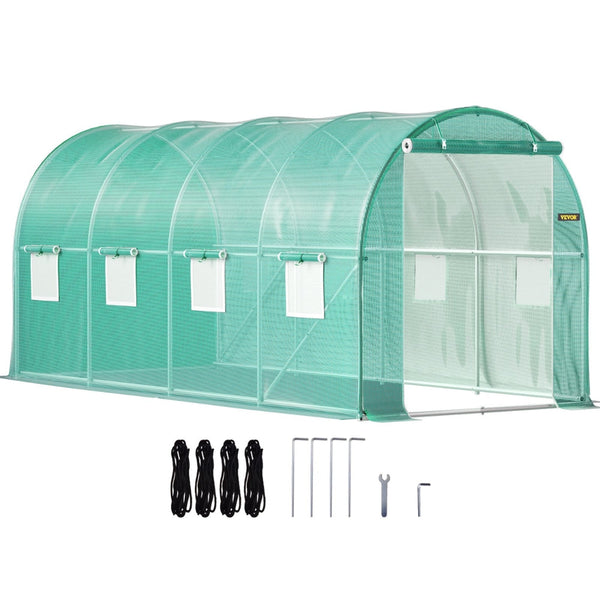 Walk In Tunnel Greenhouse Galvanized Frame & Waterproof Cover Greenhouses
