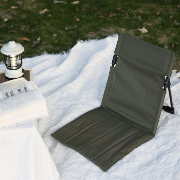 Foldable Camping Chair Outdoor Garden Park Single Lazy Backrest Cushion Camping Chairs