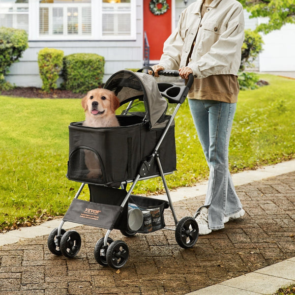 4 Wheel Pet Stroller For Dogs And Cats Perfect Travel Exercise Everyday Use Dog Strollers