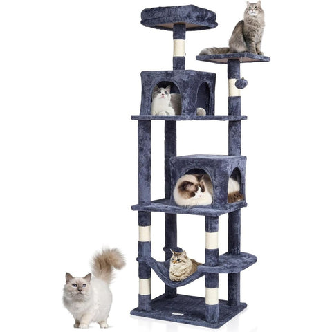 Cat Tower With 2 Condos Sisal Scratching Post Furniture & Scratchers