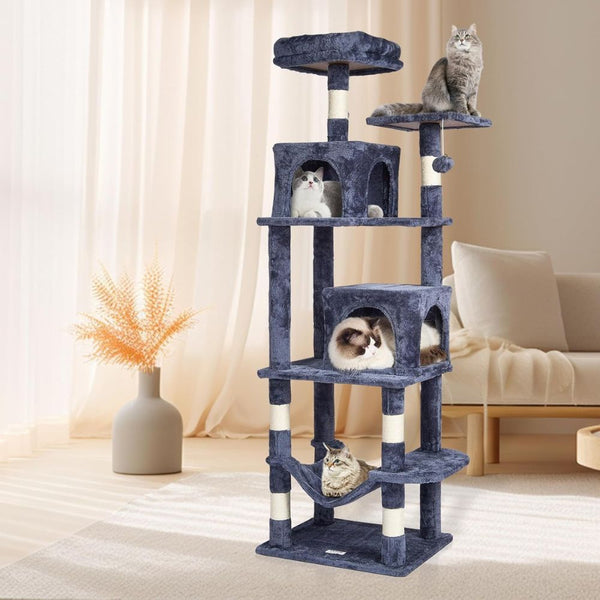 Cat Tower With 2 Condos Sisal Scratching Post Furniture & Scratchers