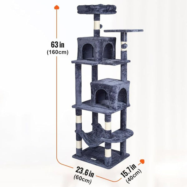 Cat Tower With 2 Condos Sisal Scratching Post Furniture & Scratchers