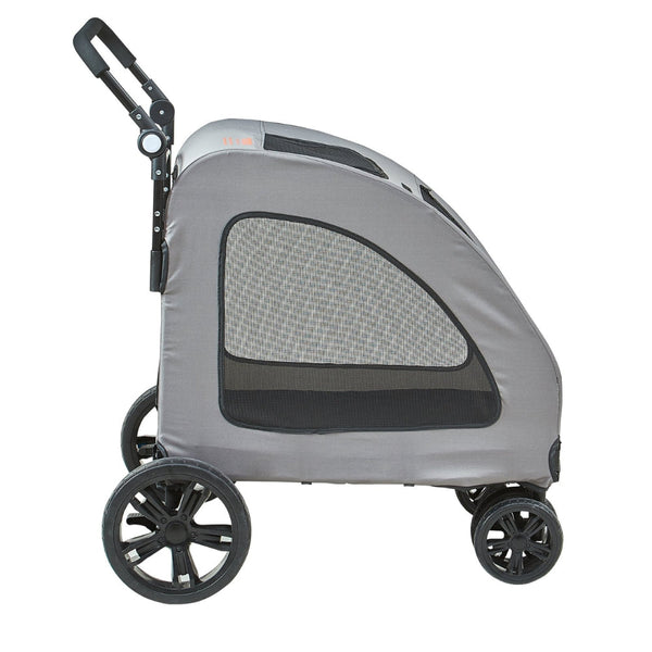 Premium Dog Stroller With 160Lbs Capacity 4 Wheels Height Adjustable And Brakes Dog Strollers