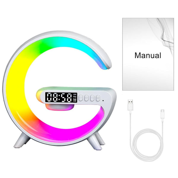 Smart G Lamp Night Light Bluetooth Speaker Wireless Charger Led Rgb Alarm Clock Chargers & Cradles