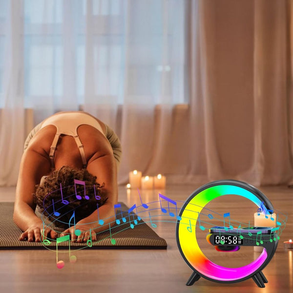 Smart G Lamp Night Light Bluetooth Speaker Wireless Charger Led Rgb Alarm Clock Chargers & Cradles