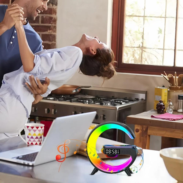 Smart G Lamp Night Light Bluetooth Speaker Wireless Charger Led Rgb Alarm Clock Chargers & Cradles