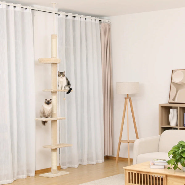 Cat Tree Condo Scratching Post Floor To Ceiling Furniture & Scratchers
