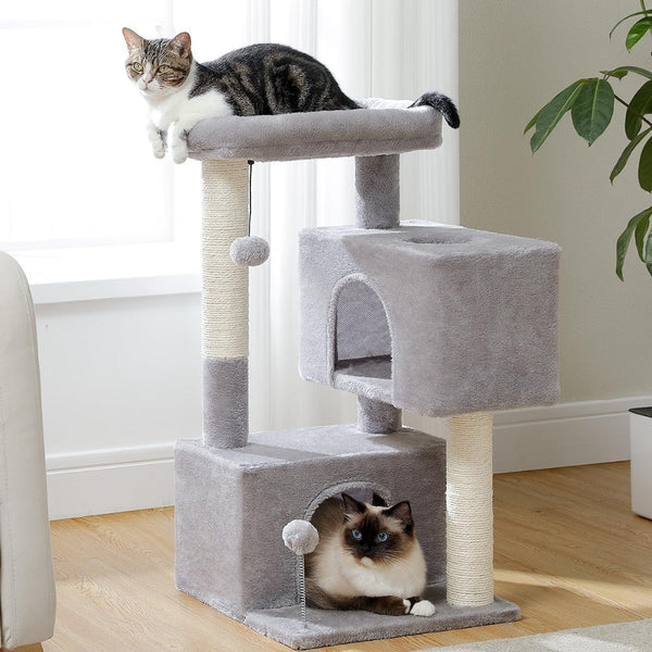 Cat Tower With Double Condo For Kittens Indoor Large Top Perch Furniture & Scratchers