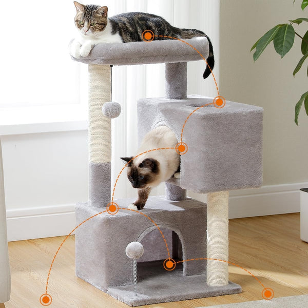 Cat Tower With Double Condo For Kittens Indoor Large Top Perch Furniture & Scratchers