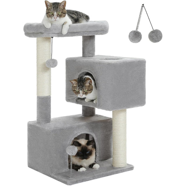 Cat Tower With Double Condo For Kittens Indoor Large Top Perch Furniture & Scratchers