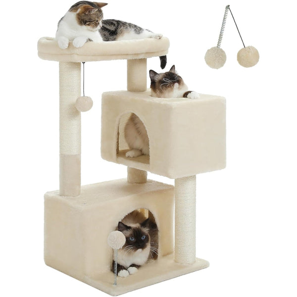 Cat Tower With Double Condo For Kittens Indoor Large Top Perch Furniture & Scratchers