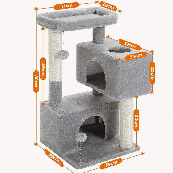 Cat Tower With Double Condo For Kittens Indoor Large Top Perch Furniture & Scratchers