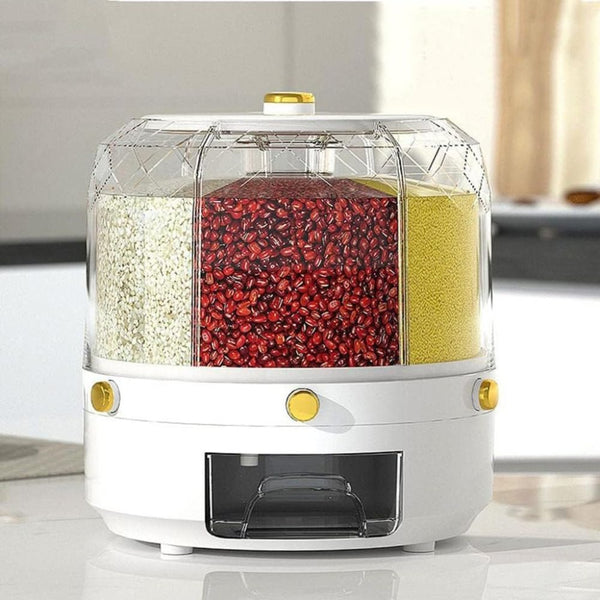 Moisture Proof 360 Rotating Rice Dispenser Food Storage Containers