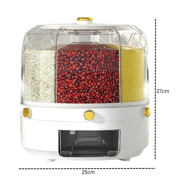 Moisture Proof 360 Rotating Rice Dispenser Food Storage Containers