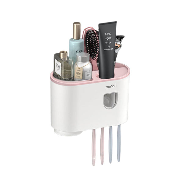 Smart Magnetic Inverted Toothbrush Holder With Automatic Toothpaste Squeezer Tumblers & Toothbrush Holders