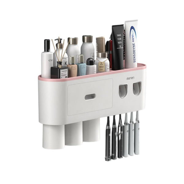 Smart Magnetic Inverted Toothbrush Holder With Automatic Toothpaste Squeezer Tumblers & Toothbrush Holders