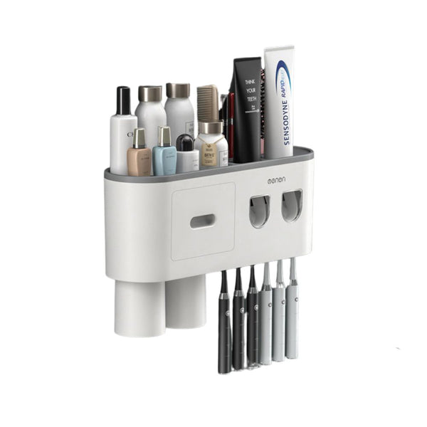 Smart Magnetic Inverted Toothbrush Holder With Automatic Toothpaste Squeezer Tumblers & Toothbrush Holders