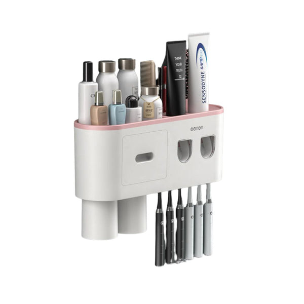 Smart Magnetic Inverted Toothbrush Holder With Automatic Toothpaste Squeezer Tumblers & Toothbrush Holders