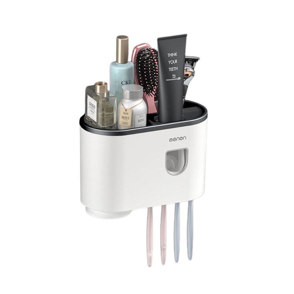 Smart Magnetic Inverted Toothbrush Holder With Automatic Toothpaste Squeezer Tumblers & Toothbrush Holders