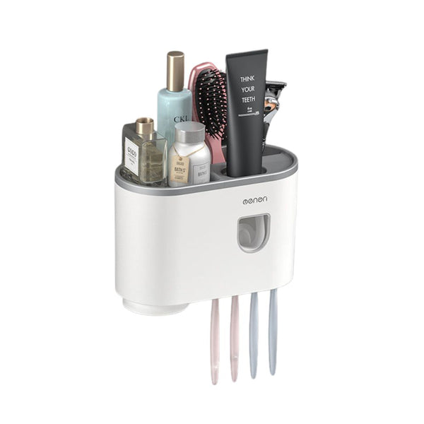 Smart Magnetic Inverted Toothbrush Holder With Automatic Toothpaste Squeezer Tumblers & Toothbrush Holders