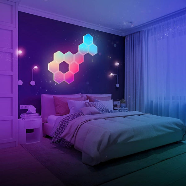 Rgb Smart Hexagonal Wall Lamp Color Changing Lamps