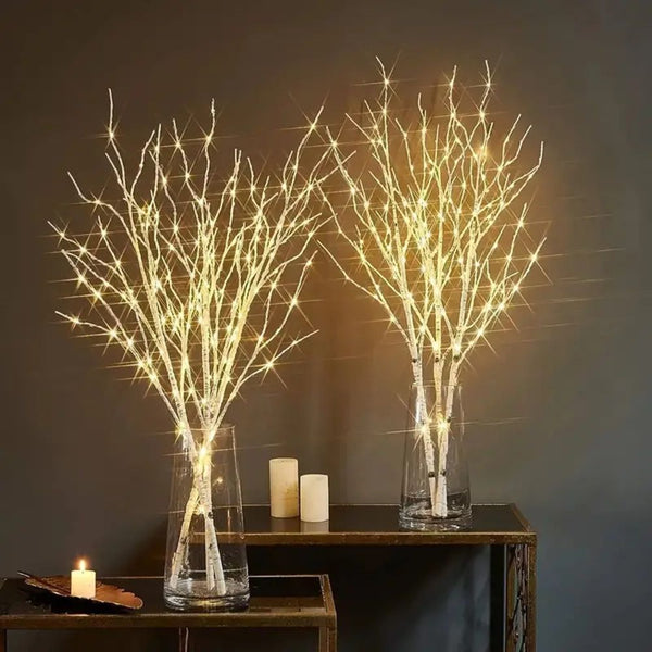 Led White Birch Branch Light For Festive Home And Wedding Decor String Lights