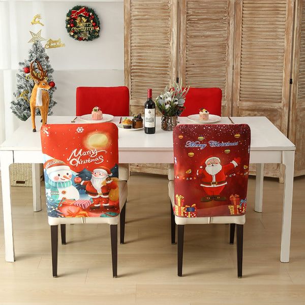 Christmas Chair Cover Festive Stretchable And Washable Slipcover For Dining Room Chairs Chair Covers