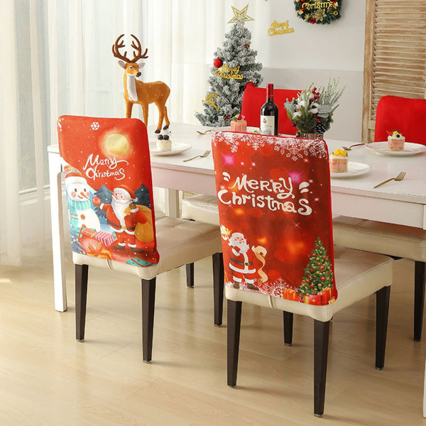 Christmas Chair Cover Festive Stretchable And Washable Slipcover For Dining Room Chairs Chair Covers