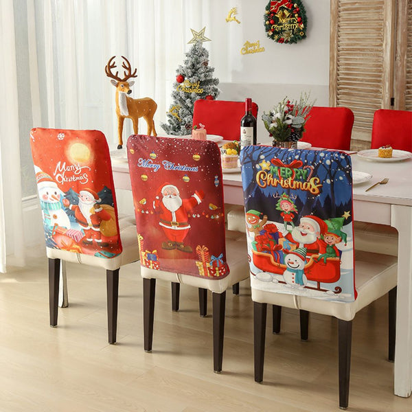 Christmas Chair Cover Festive Stretchable And Washable Slipcover For Dining Room Chairs Chair Covers