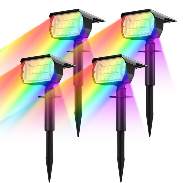 20Led Colorful Solar Landscape Spotlights Wireless Waterproof Landscape & Walkway Lights
