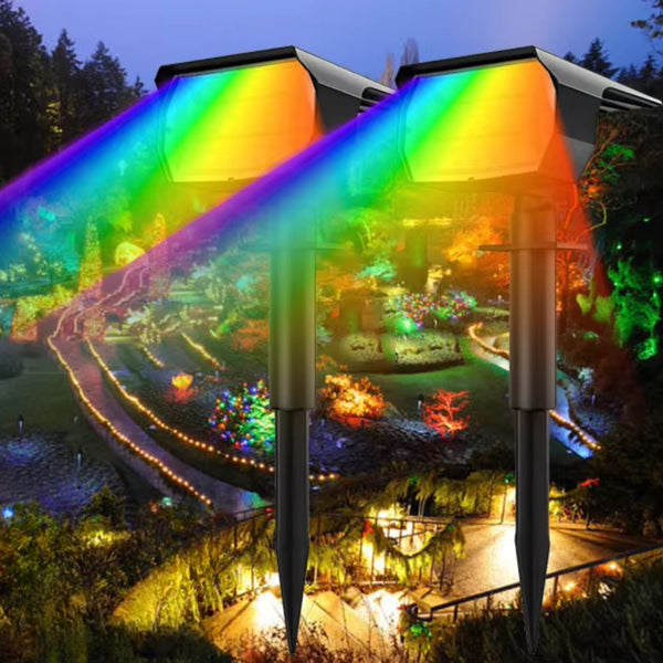 20Led Colorful Solar Landscape Spotlights Wireless Waterproof Landscape & Walkway Lights