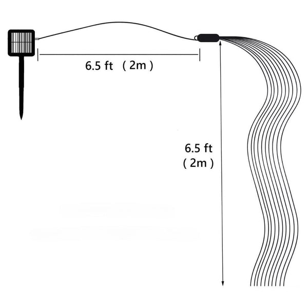 200 Led Solar Waterfall String Lights For Garden Christmas Decor Seasonal Decorations