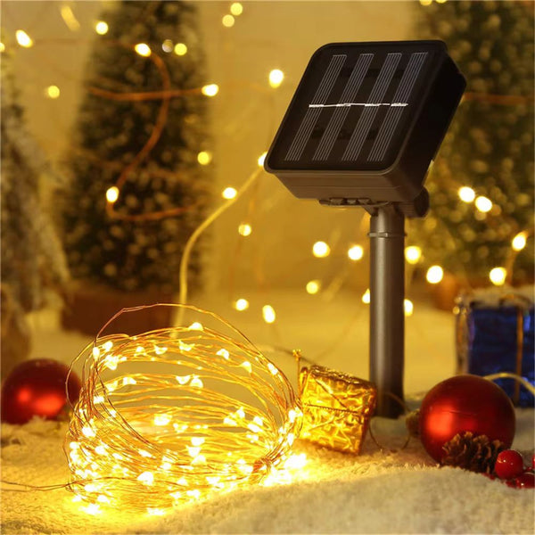 200 Led Solar Waterfall String Lights For Garden Christmas Decor Seasonal Decorations