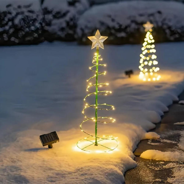 Festive Solar Christmas Tree Lights For Outdoor Garden Scene Seasonal Decorations