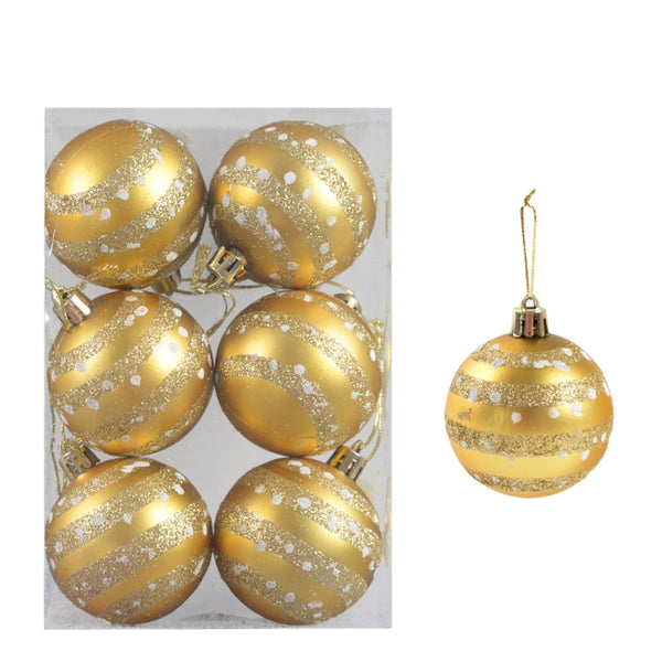 6Pcs Transparent Snow Christmas Balls Pendants For Tree Decoration Seasonal Decorations