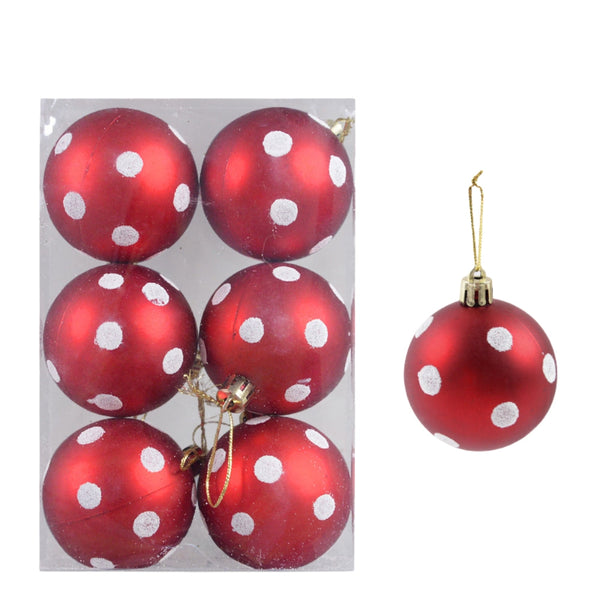 6Pcs Transparent Snow Christmas Balls Pendants For Tree Decoration Seasonal Decorations