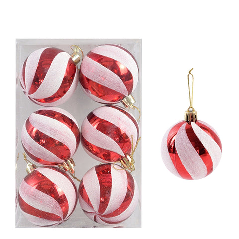 6Pcs Transparent Snow Christmas Balls Pendants For Tree Decoration Seasonal Decorations