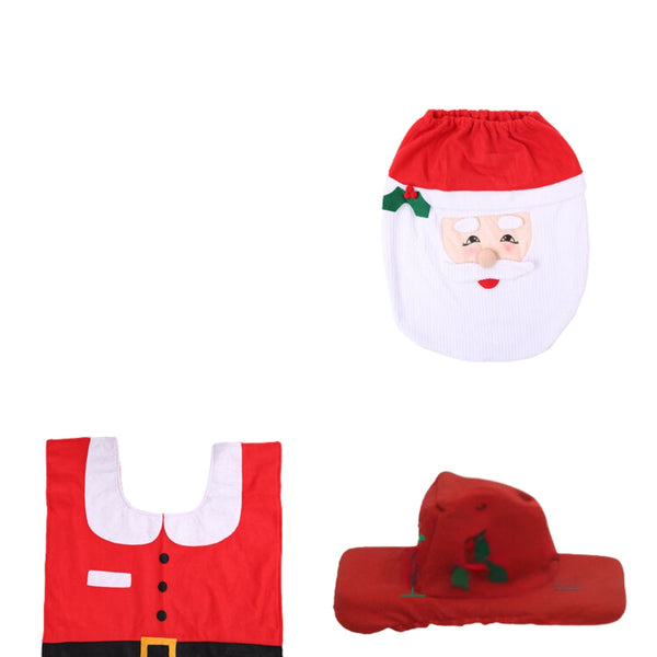 Christmas Toilet Seat Covers Creative Santa Claus Bathroom Mat Seasonal Decorations