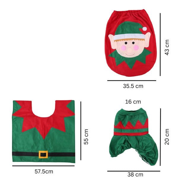 Christmas Toilet Seat Covers Creative Santa Claus Bathroom Mat Seasonal Decorations