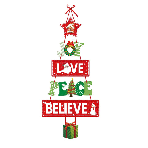 Christmas Porch Door Hanging Banner Paper Decorative Flags Seasonal Decorations