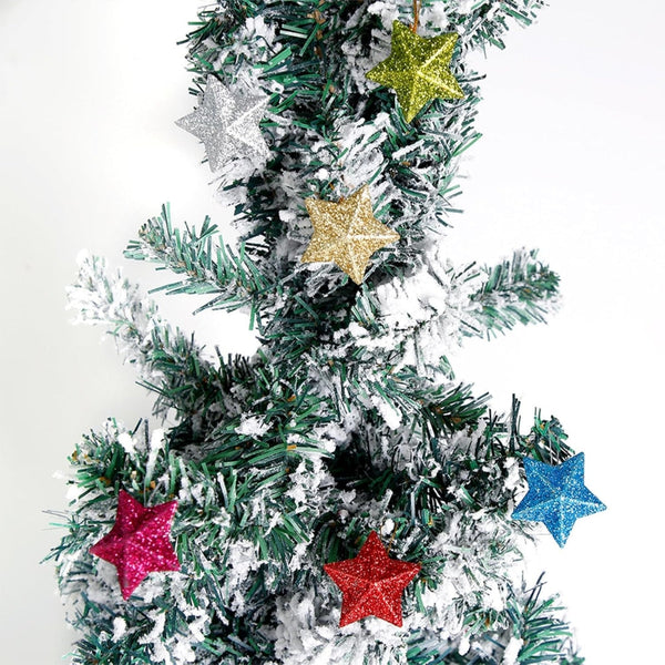 Glitter Star Ornaments Christmas Tree Hanging Pendant Seasonal Decorations