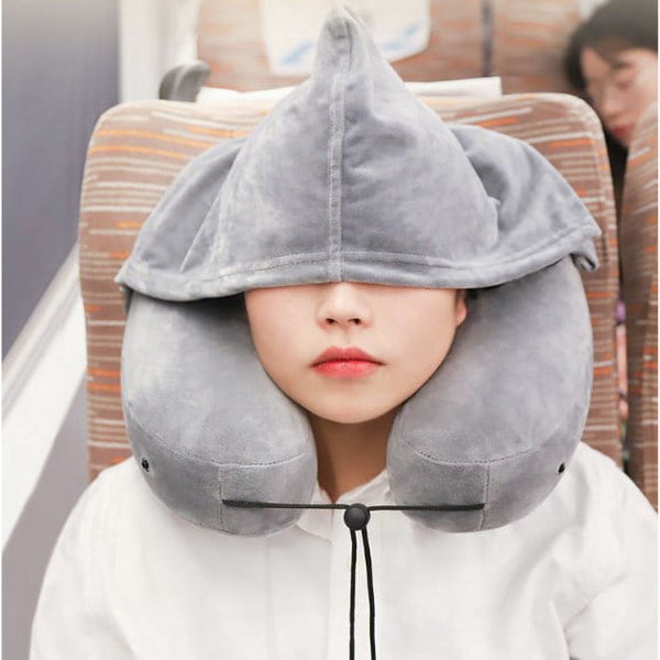 Neck Pillow Travel U Shaped Inflatable H Hooded Nap Pillows