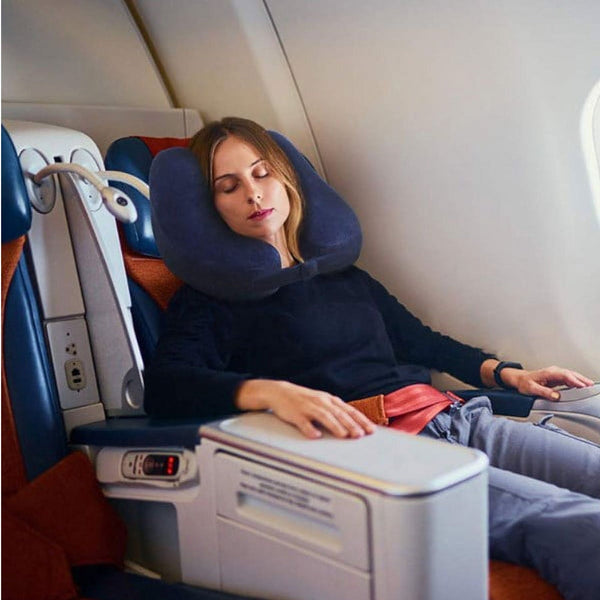 Neck Pillow Travel U Shaped Inflatable H Hooded Nap Pillows