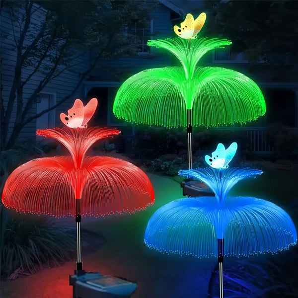 Solar Jellyfish And Butterfly Lights Waterproof Outdoor Lawn Decor Seasonal Decorations