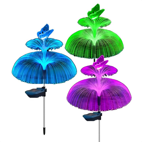 Solar Jellyfish And Butterfly Lights Waterproof Outdoor Lawn Decor Seasonal Decorations