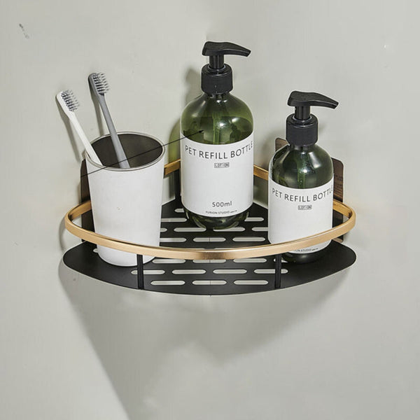 Non Perforated Bathroom Shelf Floating For Wall Shelves Shower Corner Bath Caddies & Trays