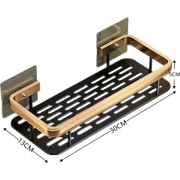 Non Perforated Bathroom Shelf Floating For Wall Shelves Shower Corner Bath Caddies & Trays