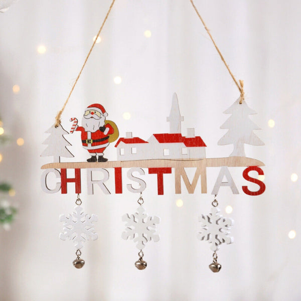 Gnome Santa Claus Wooden Hanging Ornament Seasonal Decorations