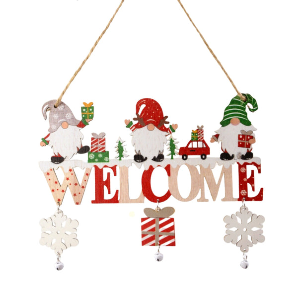 Gnome Santa Claus Wooden Hanging Ornament Seasonal Decorations